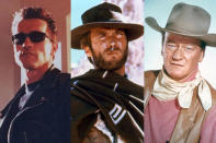 <p>a. Arnold Schwarzenegger<br>b. Clint Eastwood<br>c. John Wayne<br><br>(Photo: AMC) </p>