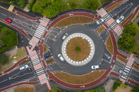 The UK's first Dutch-style roundabout � which prioritises cyclists and pedestrians over motorists � has opened in Fendon Road, Cambridge. The cost of the scheme, originally estimated at around GBP 800,000, has almost trebled to GBP 2.3m at the end of the project.