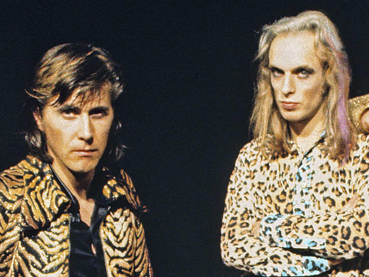 Bryan Ferry and Brian Eno in Roxy Music before they went their own separate ways: Getty