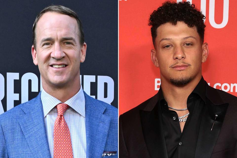<p>Axelle/Bauer-Griffin/FilmMagic; Disney/Getty</p> Peyton Manning; Patrick Mahomes