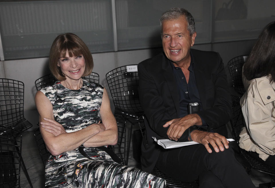 Mario Testino with Anna Wintour in September last year [Photo: Getty]