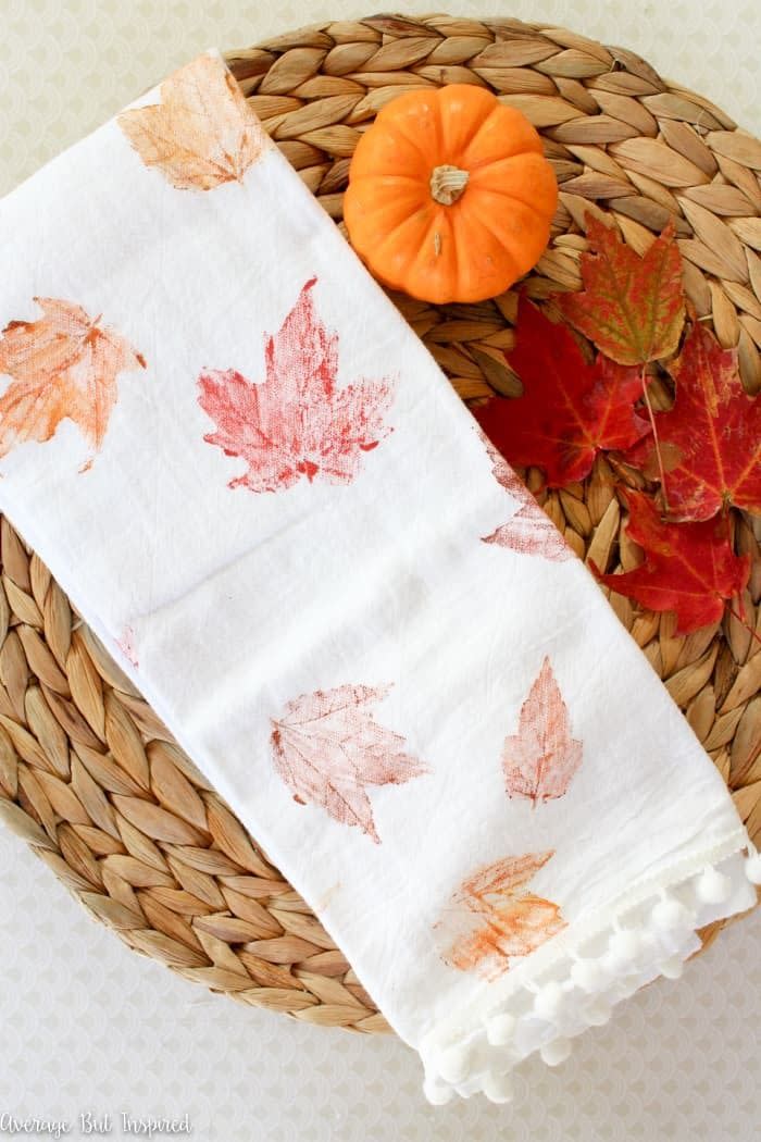 fall crafts for adults tea towels