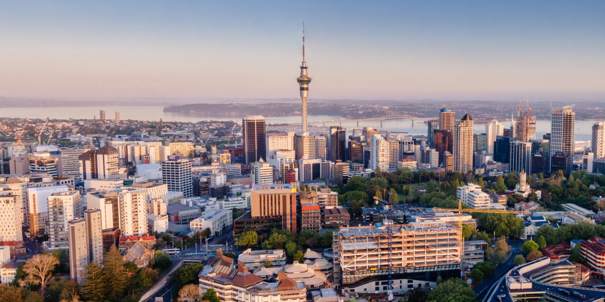 Pictured is Auckland City Skyline at sunrise, in New Zealand, where the successful applicant could travel to