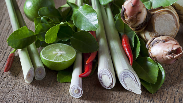 Lemongrass, limes, and chilis