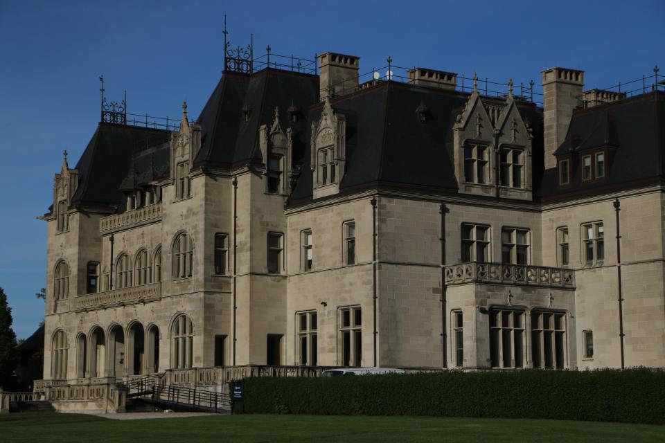 Headed south on the Cliff Walk, Ochre Court is the first mansion easily visible from the path. Once the summer home of the Goelet family, it now serves as the main administration building for Salve Regina University, one of the largest property owners along the trail.