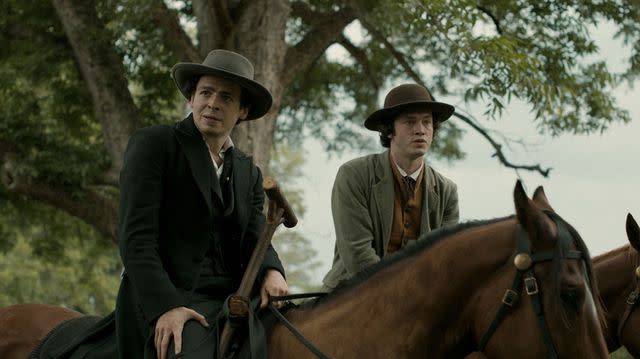 <p> Apple TV+</p> Anthony Boyle (left) and Will Harrison in 'Manhunt'