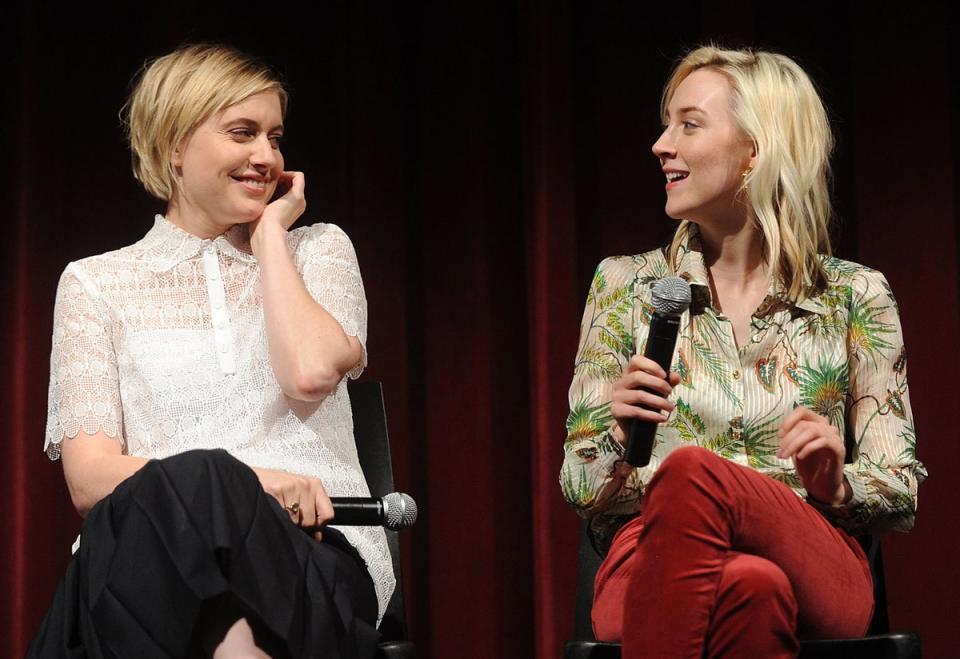 Greta Gerwig and Saorise Ronan, star of Lady Bird, in 2017 (Getty Images)