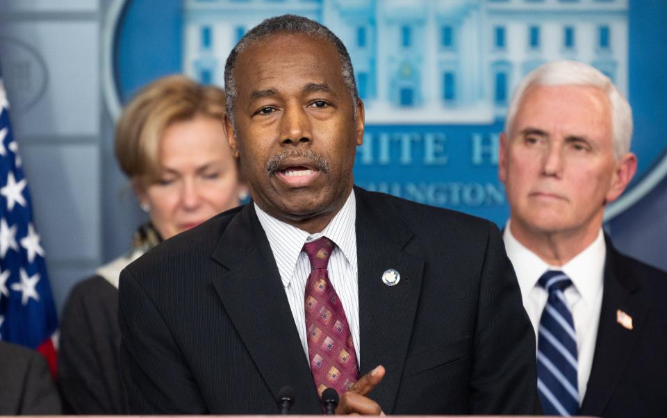 Ben Carson is a member of the White House coronavirus task force, but it's hard to figure out what he's been up to as HUD secretary. (Photo: Michael Brochstein/Echoes Wire/Barcroft Media via Getty Images)