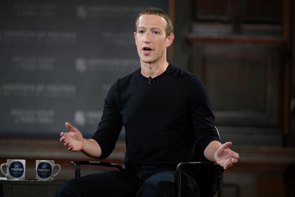 Facebook CEO Mark Zuckerberg speaks at Georgetown University in Washington, Thursday, Oct. 17, 2019.