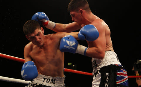 George Michael Carmen draws with Tom Bowen during Welterweight contest at Wembley Arena, London - Credit: PA 