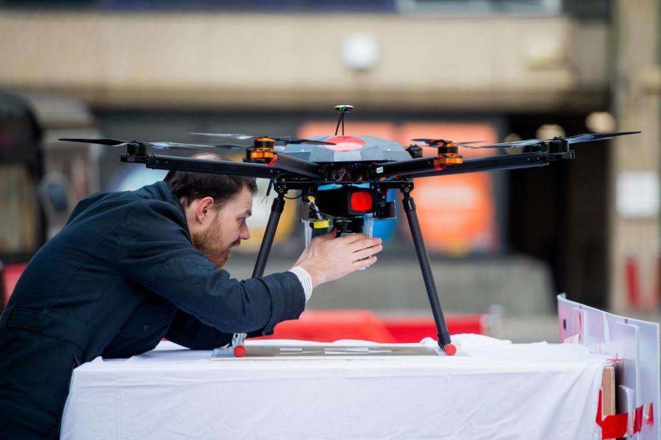 The quadcopters are testing life-saving software to aid emergency services and provide relief to disaster zones (David Tett)