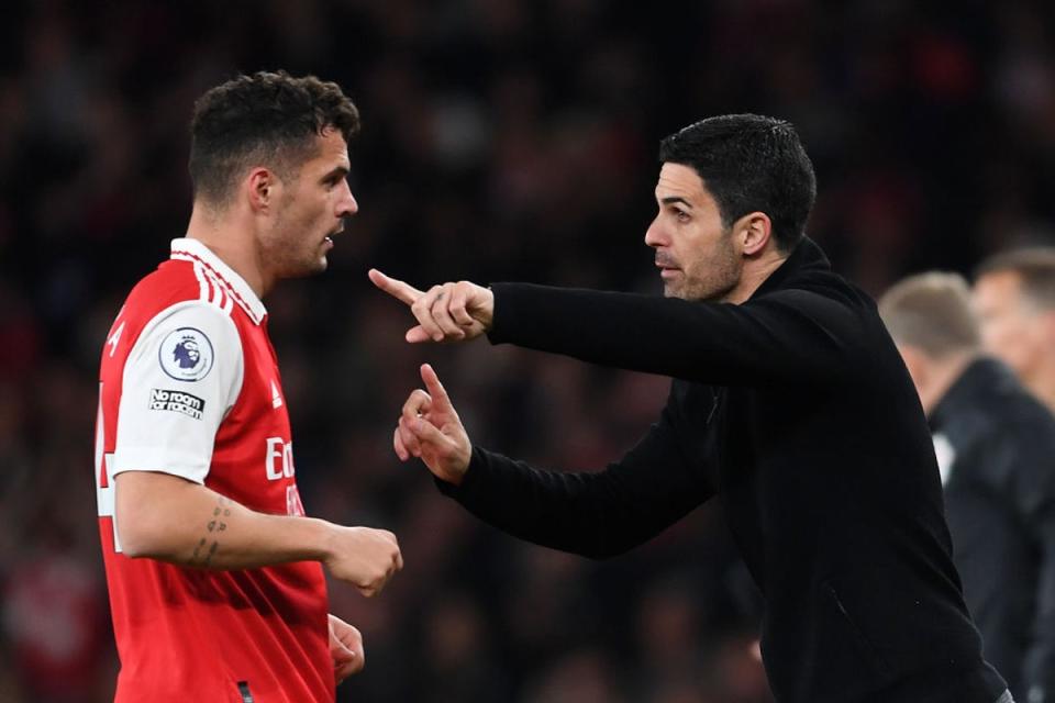 Granit Xhaka’s relationship with Mikel Arteta has been key to the skipper’s resurgence (Arsenal FC via Getty Images)