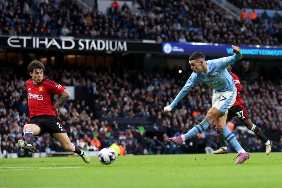 Foden smashed home two superb goals in the derby (Getty Images)