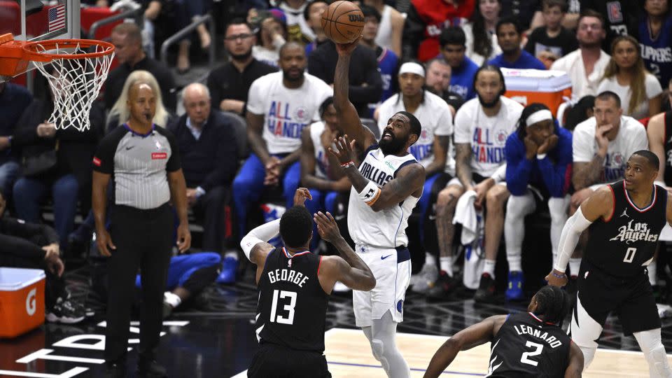 Kyrie Irving added 23 points for the Mavericks. - Keith Birmingham/MediaNews Group/Pasadena Star-News/Getty Images