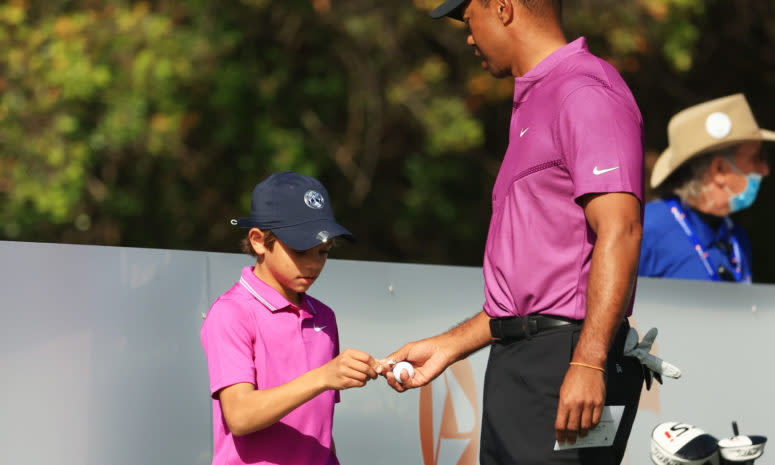 Tiger Woods and his son Charlie at the PNC Championship.