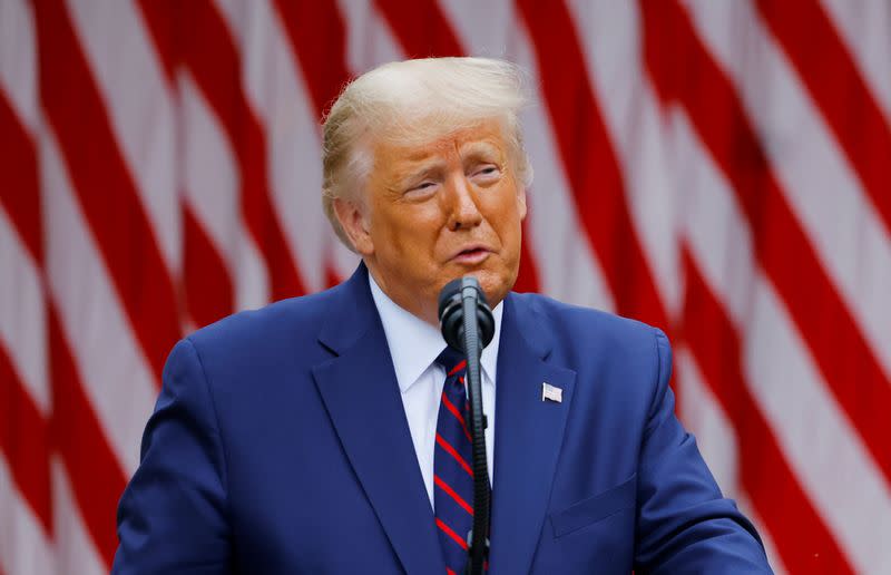 U.S President Donald Trump holds an event to announce his nominee of U.S. Court of Appeals for the Seventh Circuit Judge Amy Coney Barrett to fill the Supreme Court seat