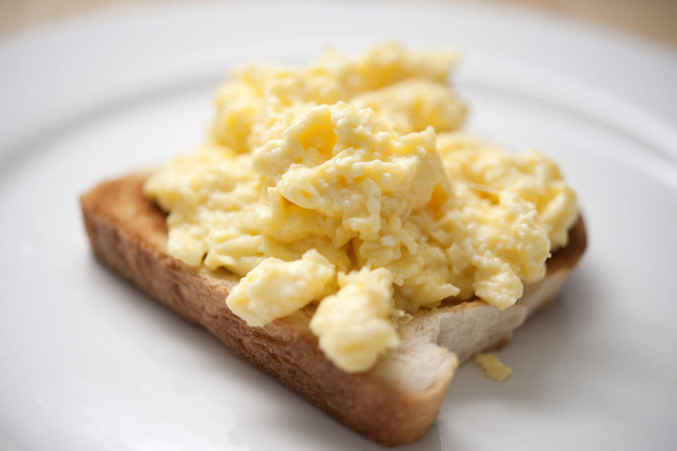 Scrambled eggs on toast