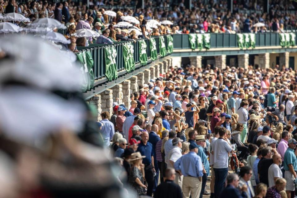 Spectators attend the first day of the Keeneland Fall Meet in Lexington last year. This year’s Fall Meet will run from Friday through Oct. 29.