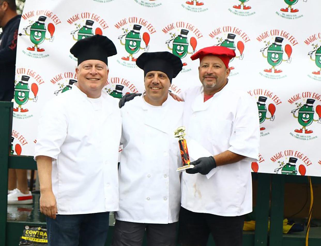 First place in the ribs category went to Chicago natives Bob Lewandowski, Tony Balsanto and Jeff Hart of the Pork-a-holics.