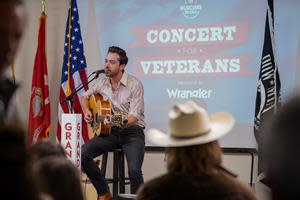 Alex Hall performs at the Nashville VA Medical Center for Musicians On Call's Concert For Veterans Presented by Wrangler