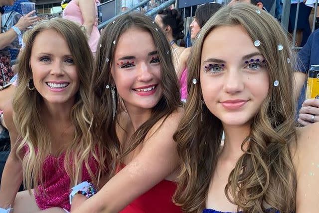 <p>Trista Sutter/Instagram</p> Trista Sutter at the Eras Tour with her teen daughters