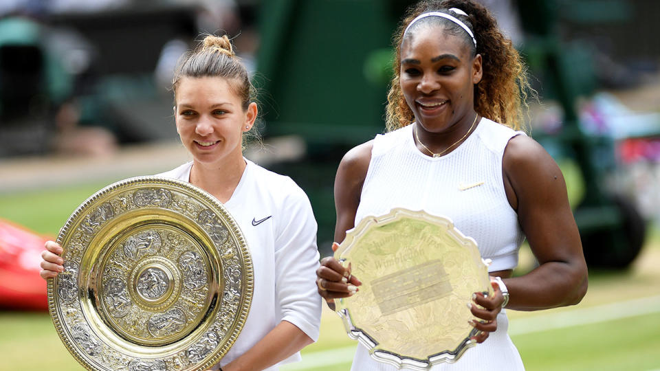 Serena Williams was runner-up to Simona Halep in the last Wimbledon women's singles final in 2019. Pic: Getty