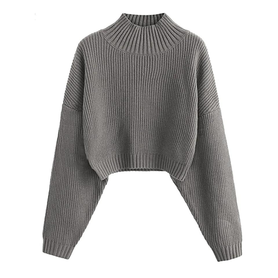 ZAFUL Women's Cropped Turtleneck Sweater