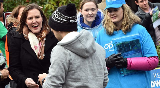 Reports emerge of a violent clash between supporters of Liberal's Kelly O'Dwyer and a Greens volunteer on election eve. Photo: AP