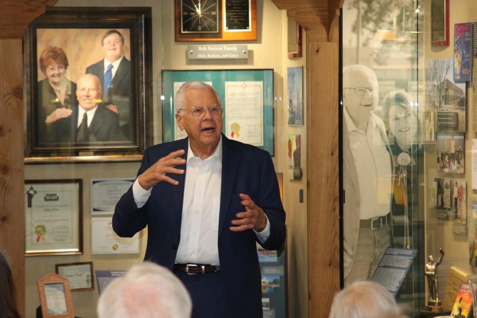 John Heaton, former New Mexico State representative, speaks during an induction ceremony Dec. 29, 2023 at the Carlsbad Hall of Fame.