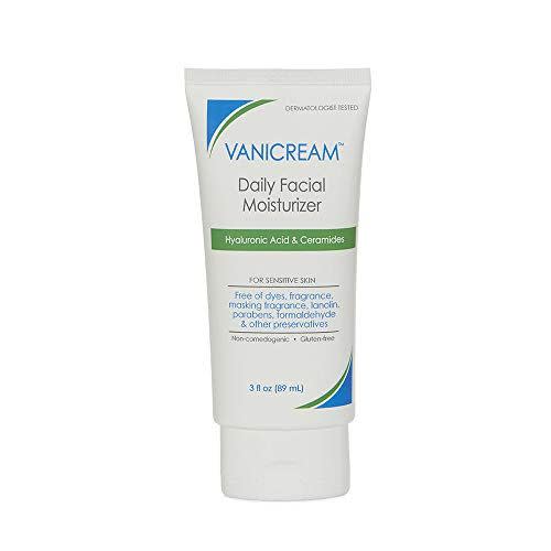 Vanicream Facial Moisturizer With Hyaluronic Acid For Sensitive Skin, Fragrance free 3 Fl Oz