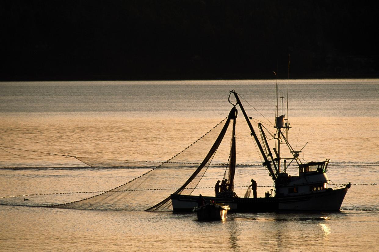 Fishing boat in the evening.