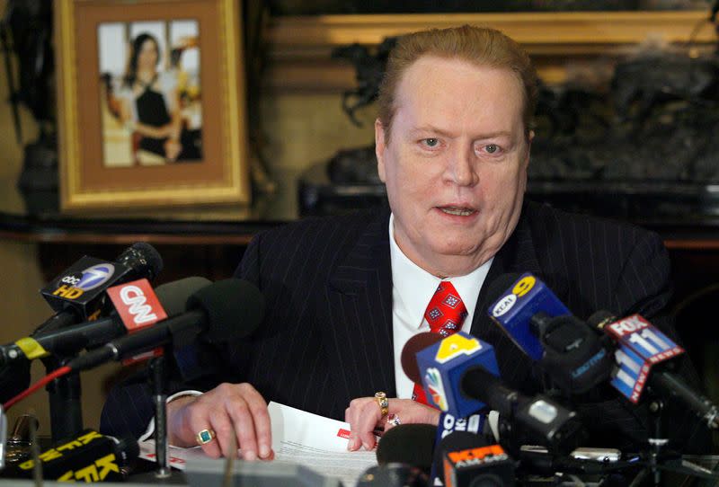 Larry Flynt, head of Larry Flynt Publications, speaks to the media about the "D.C. Madam" sex scandal during news conference in Beverly Hills