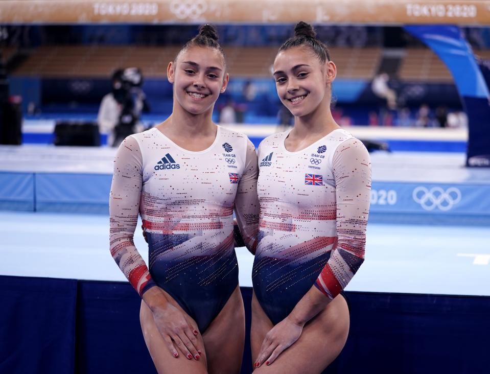 Great Britain’s Jessica Gadirova (right) and Jennifer Gadirova (Danny Lawson/PA)