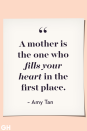 <p>A mother is the one who fills your heart in the first place.</p>
