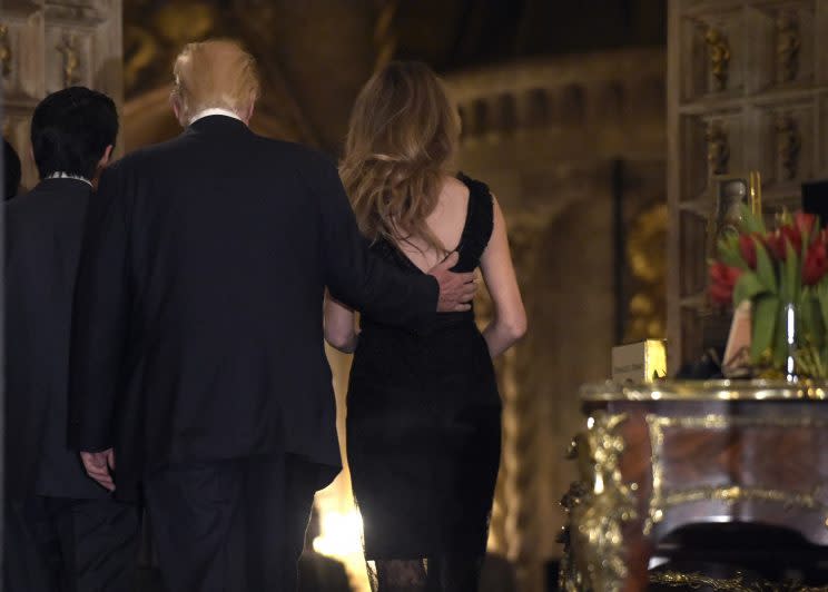 Melania's dress had a low dip in the back. Photo: AP/Susan Walsh