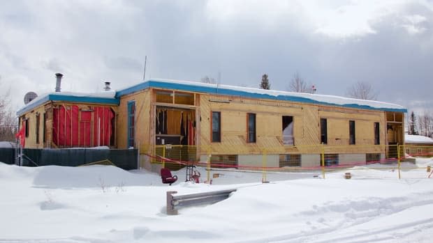 Demolition of the last building of the former Lower Post residential school has already begun. (B.C. Government - image credit)