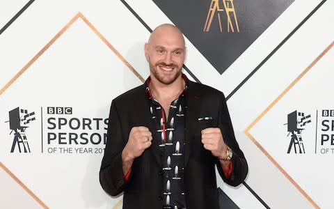 BBC Sports Personality Of The Year 2018 - Red Carpet Arrivals - Tyson Fury  - Credit: Getty