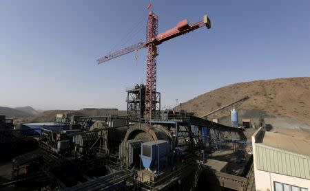 A general view shows the sag mill and ball mill within the processing plant at the Bisha Mining Share Company (BMSC) in Eritrea, operated by Canadian company Nevsun Resources, February 18, 2016. REUTERS/Thomas Mukoya/File Photo