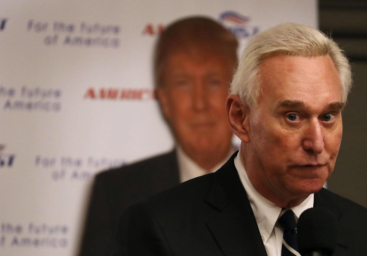 <span class="caption">President Donald Trump has commuted the prison sentence of his friend and ally Roger Stone.</span> <span class="attribution"><a class="link " href="https://www.gettyimages.com/detail/news-photo/roger-stone-a-longtime-political-adviser-and-friend-to-news-photo/656251854" rel="nofollow noopener" target="_blank" data-ylk="slk:Joe Raedle/Getty Images;elm:context_link;itc:0;sec:content-canvas">Joe Raedle/Getty Images</a></span>