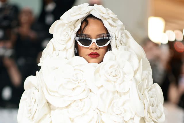 <p>Dimitrios Kambouris/Getty </p> Rihanna at the 2023 Met Gala