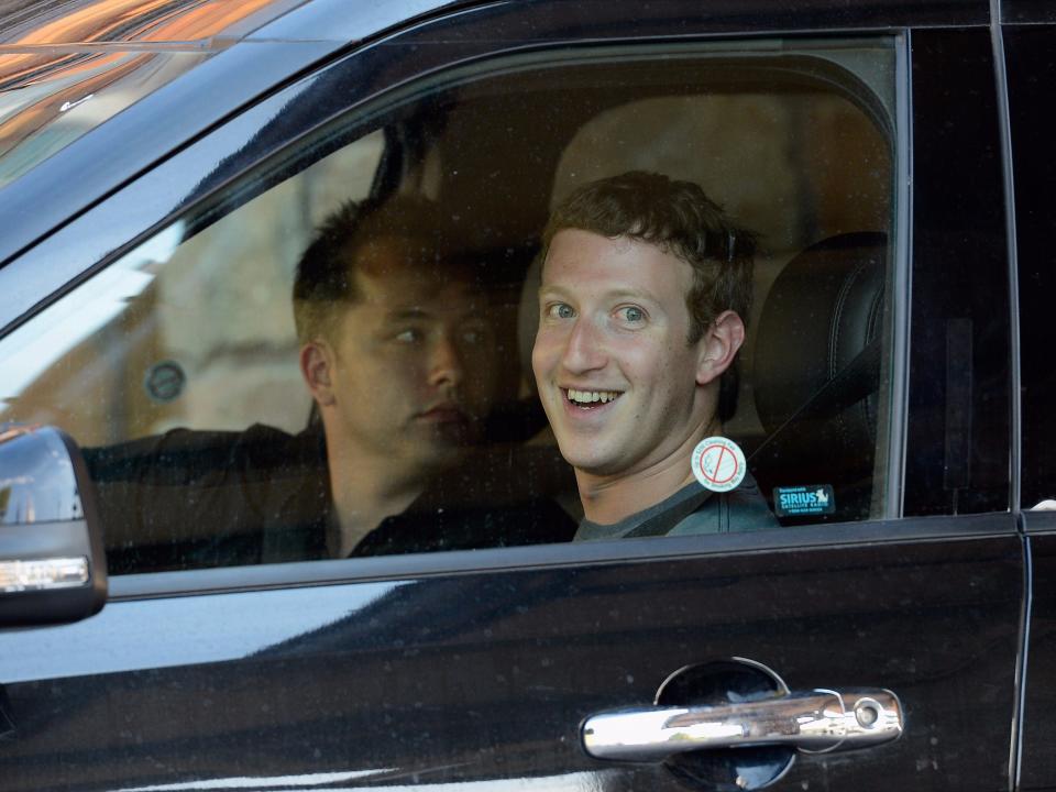 Mark Zuckerberg in his car