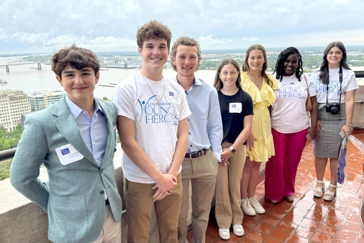 The 2024 Louisiana Young Heroes are (from left) Donald “Tré” Bishop III, Hudson Mobley, Hunter Robertson, Lauren Swanson, Anna Jusselin, Germyrion "Gigi" George and Morgan Daigle.