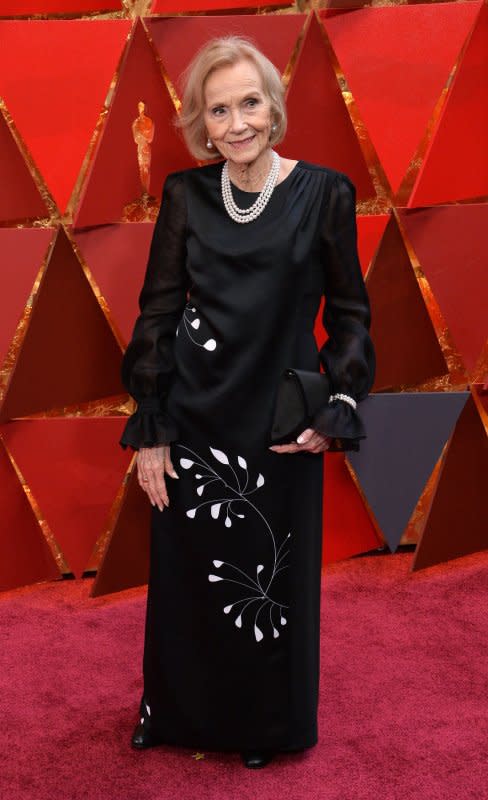 Eva Marie Saint arrives on the red carpet for the 90th annual Academy Awards at the Dolby Theatre in the Hollywood section of Los Angeles on March 4, 2018. The actor turns 100 on July 4. File Photo by Jim Ruymen/UPI