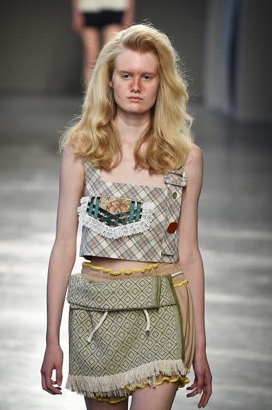 Just a week ago Moto Guo featured acne in his show as an example of more realistic beauty standards