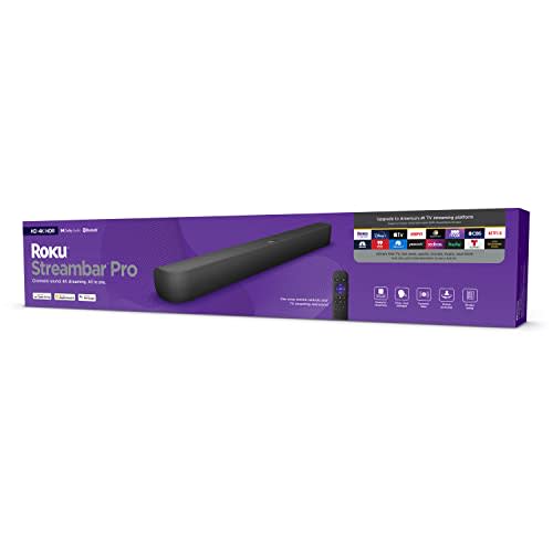 Roku Streambar Pro | 4K/HD/HDR Streaming Media Player & Cinematic Sound, All In One, includes R…