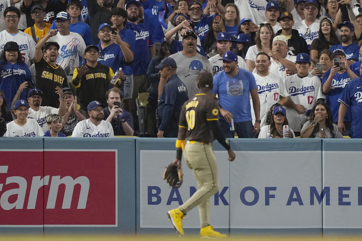 NLDS: Dodgers fans throw stuff at Padres Jurickson Profar, who taunted them early in the game after robbing a HR from Mookie Betts