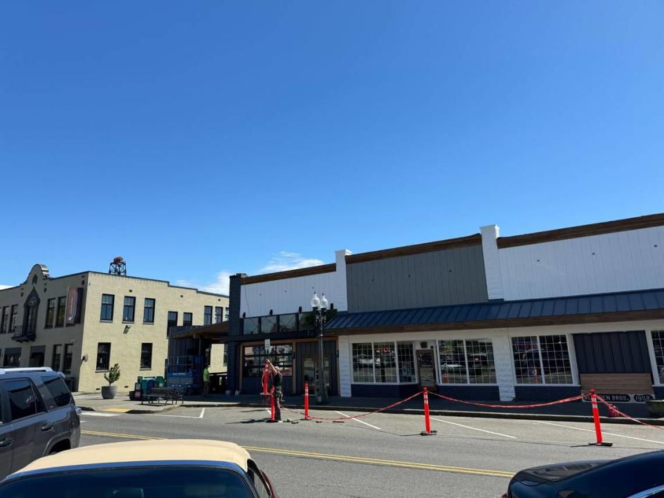 Rustler’s Front Street Grill under construction at 405 Front St. in Lynden, Wash. on Thursday, May 2.