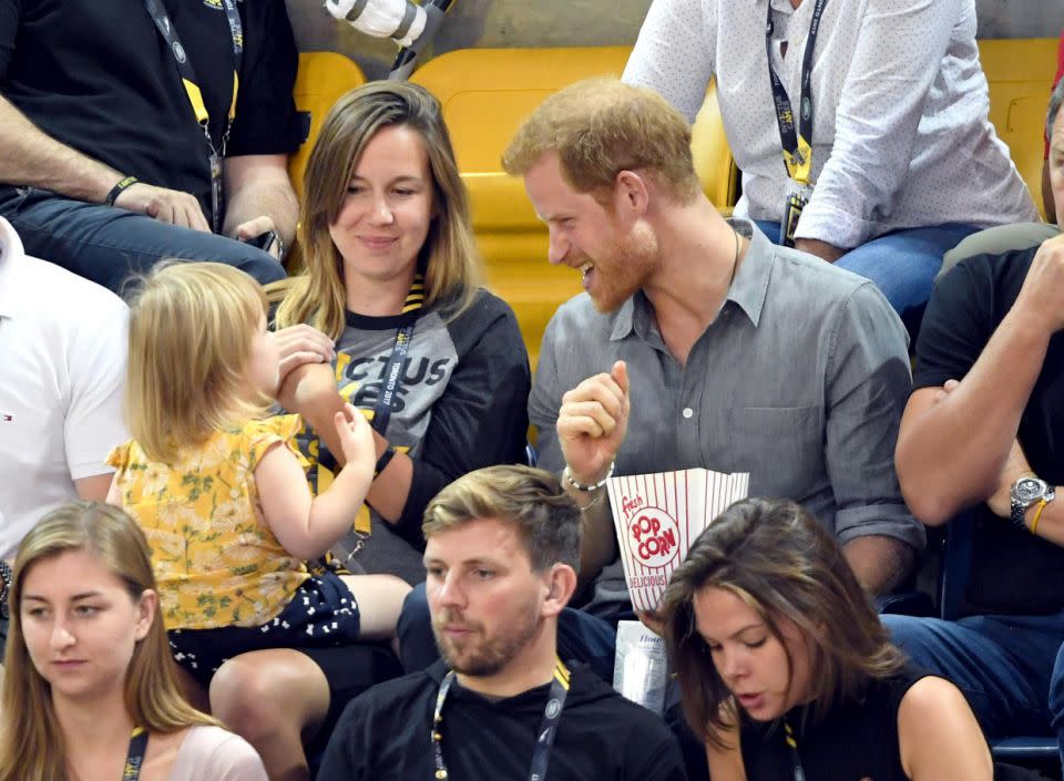 Prince Harry caught her out but didn't seem to mind. Photo: Getty Images