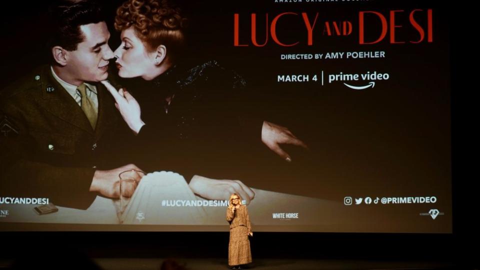 Director Amy Poehler attends the L.A. premiere of ‘Lucy and Desi’ at the DGA in West Hollywood, February 15, 2022 - Credit: Courtesy of Matthew Carey