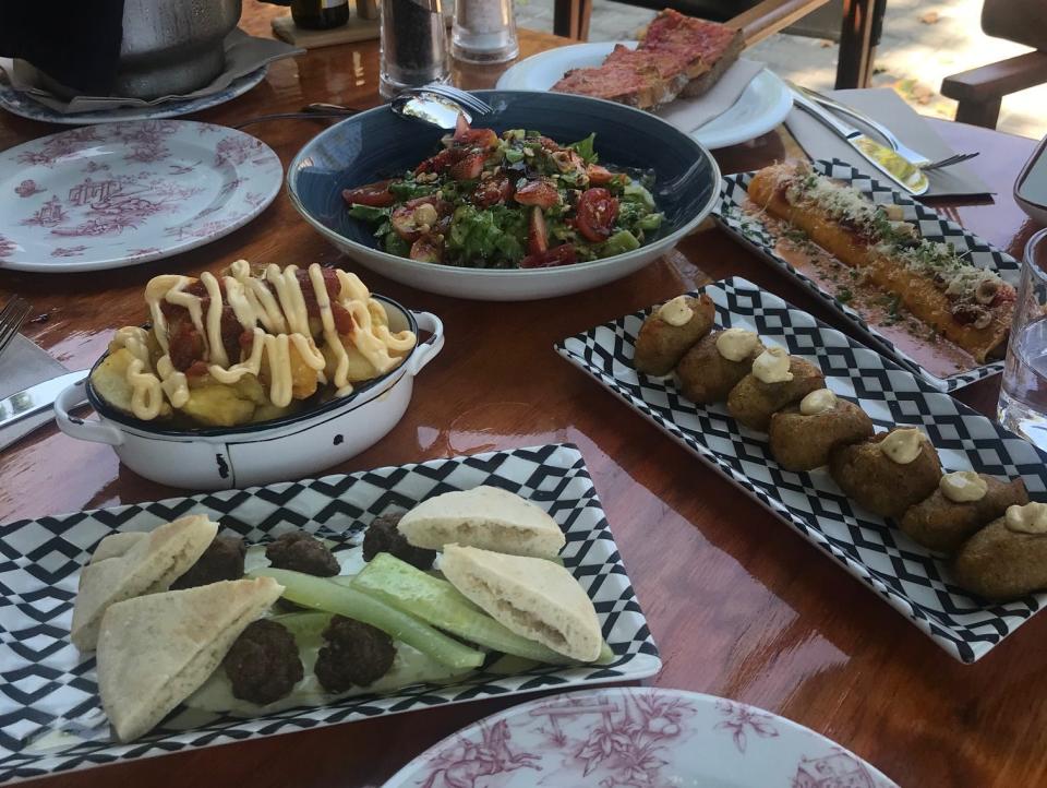 table full of tapas in spain